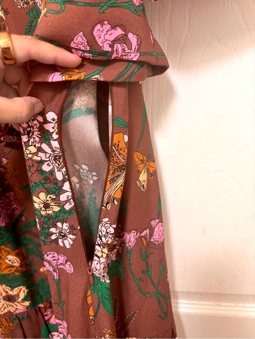 NWT BODEN V Neck Layered Dress in Woodland Whimsical Flora - Picture 9 of 12